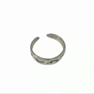 925 TOE RING XS STAMPED STERLING SILVER FOOT PRINTS BEACH INSPIRED